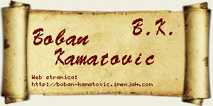 Boban Kamatović vizit kartica